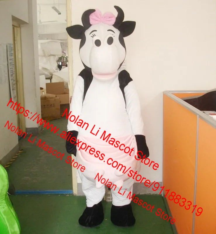 Disfraz de Mascota de vaca para adulto, traje de dibujos animados, casco de Material EVA, para fiesta de cumpleaños, gran oferta, 823