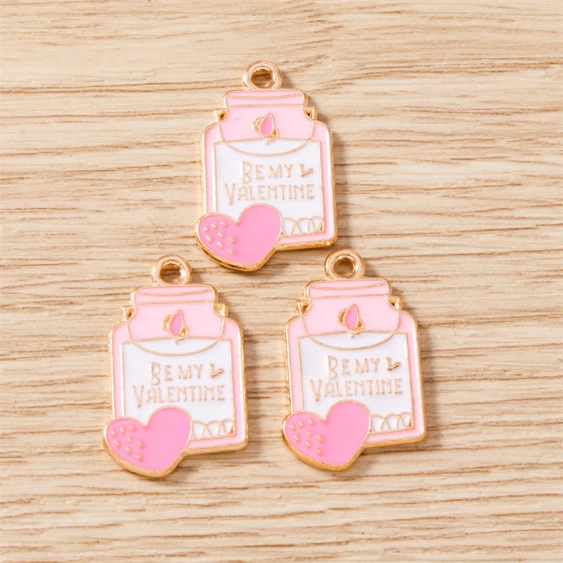 10 Stück süße Mix Valentinstag Charms Emaille Liebe Herz Brief Charms Anhänger passen Halsketten Ohrringe DIY Handwerk Schmuckherstellung – Detail 23