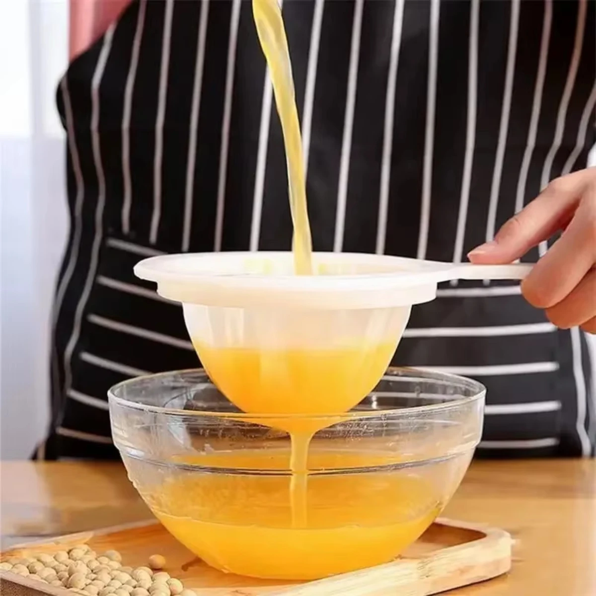 1pc 200/400Mesh Hand-held High Density Mesh Soy Milk Wine Filter Bag Nut Bag Tea Coffee Oil Yogurt Reusable Filter Net