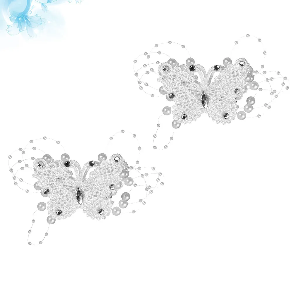 

1 Pair Bridal Hair Clip Elegant White Wedding Headdress Chic Fashion Headwear Party Hair Ornament for Women Girls