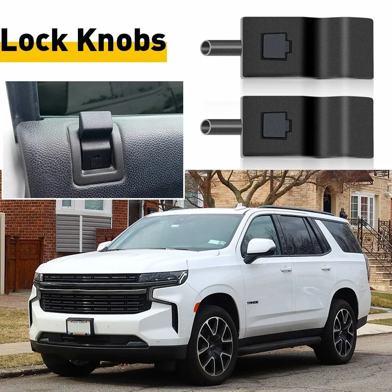 

Door Lock Knob Front Rear Black For 2007-13 Chevy GMC Yukon Silverado Sierra