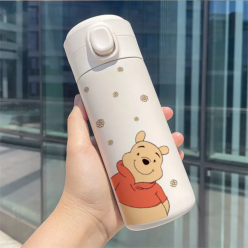 Disney Winnie Bear Tigger Thermos Bottle Vacuum Cup Childen Cartoon Water Cups 304 Stainless Steel Portable 350ML 450ML