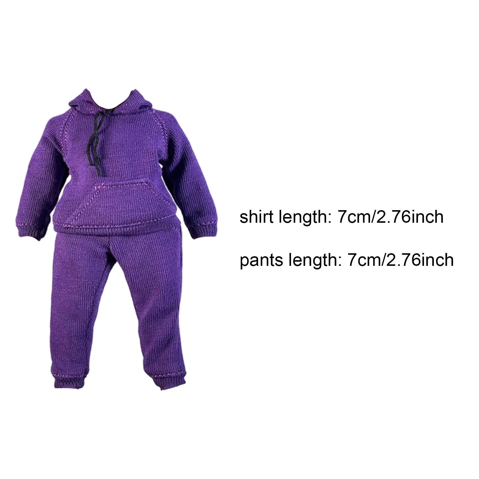 

Miniature Outfit Hoodie Pants Set Easy Wear 1/12 Scale Clothing for BJD