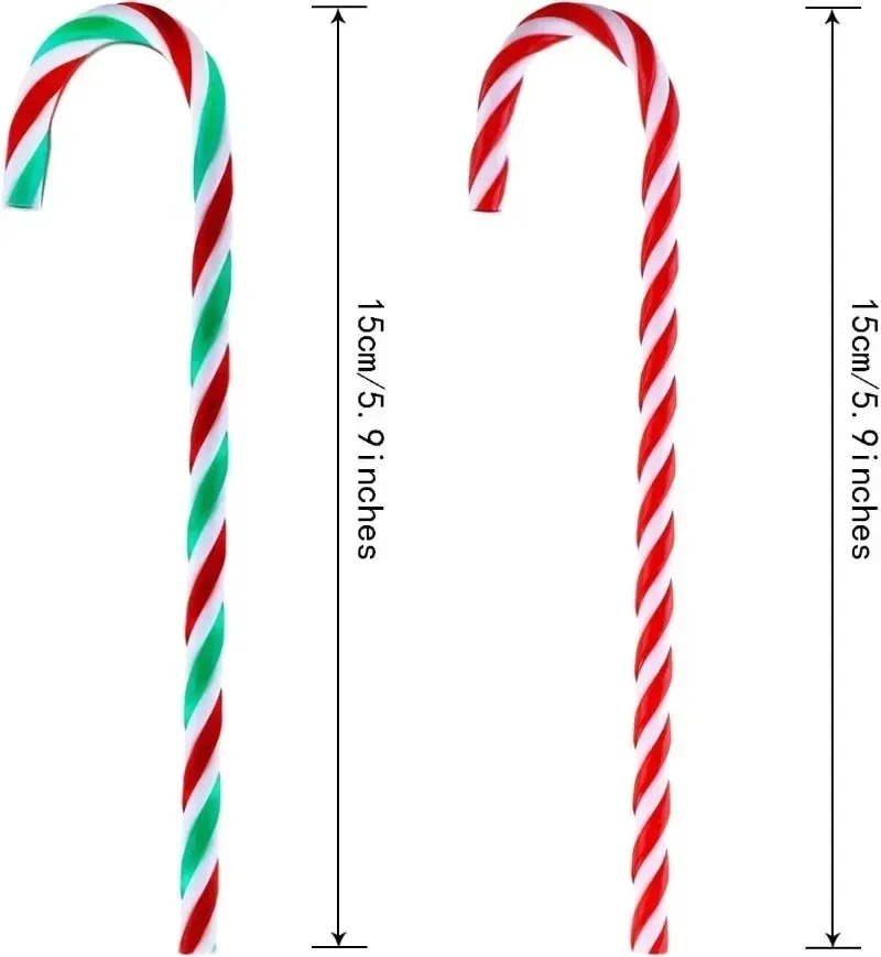 100/10pcs อะคริลิค Christmas Candy Canes จี้ Xmas Tree แขวน Twisted Crutch DIY คริสต์มาสปีใหม่ PARTY ของขวัญตกแต่งบ้าน