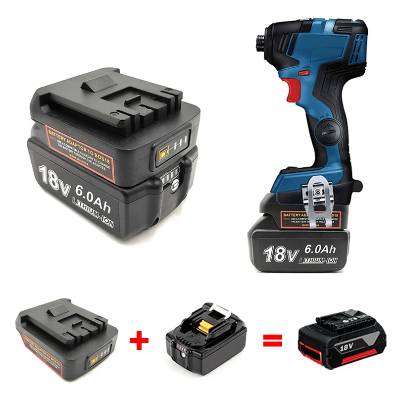 for Makita BL Series 18V Li-ion Battery Convert to for Bosch 18V Li-ion Battery Adapter Converter with Charging Function