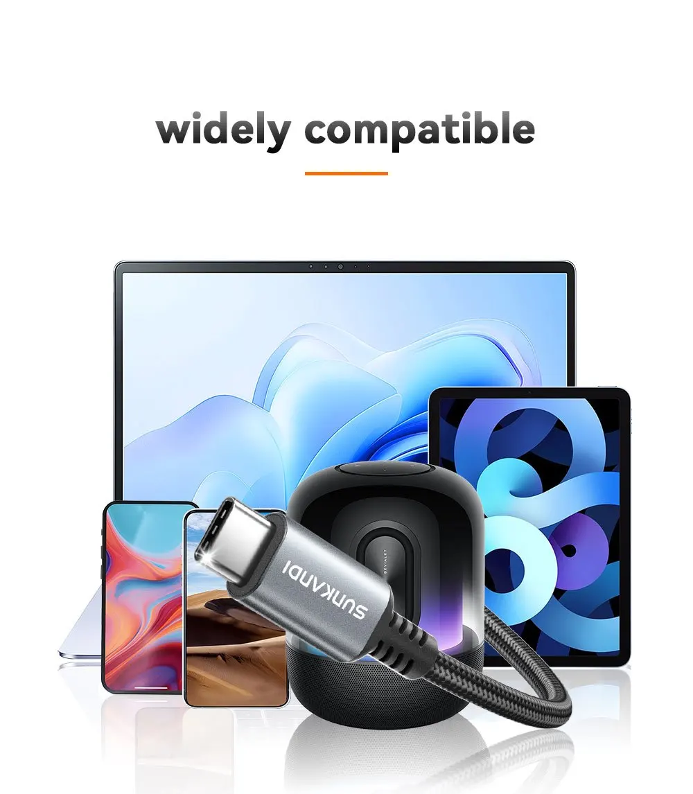 SUNKANDI USB Type C to 3.5mm Female Headphone Jack Adapter, USB C to Aux Audio Dongle Cable Cord for iPad, Samsung, MacBook