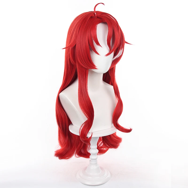 L-email wig Synthetic Hair Game Honkai Star Rail Argenti Cosplay Wig 70cm Long Red Loose Wavy Wigs Heat Resistant Wig