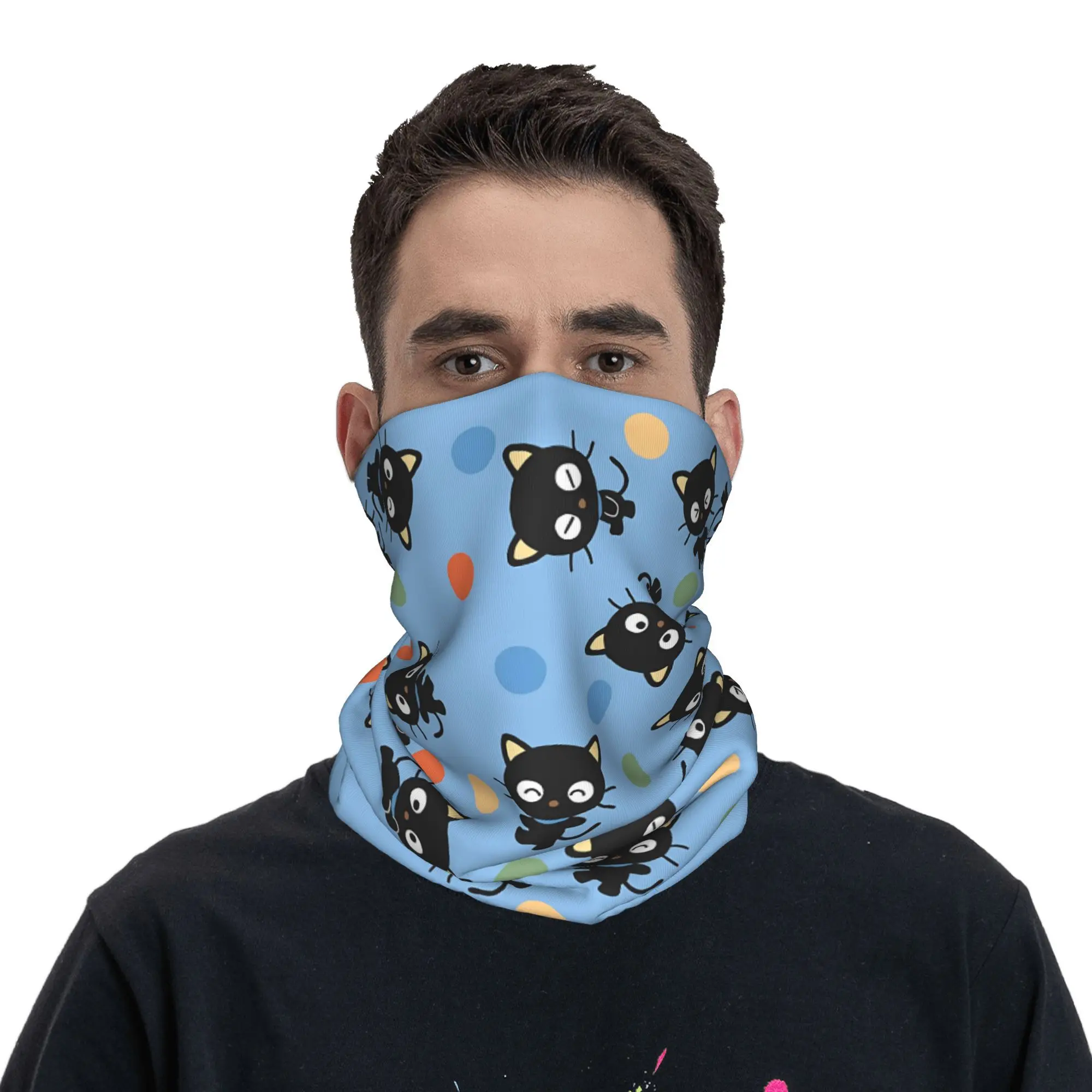 Chococat Happy Bandana  Funny Balaclava Summer Hunting Fishing Windproof Cycling Mask Neck Cover Tactical Mask