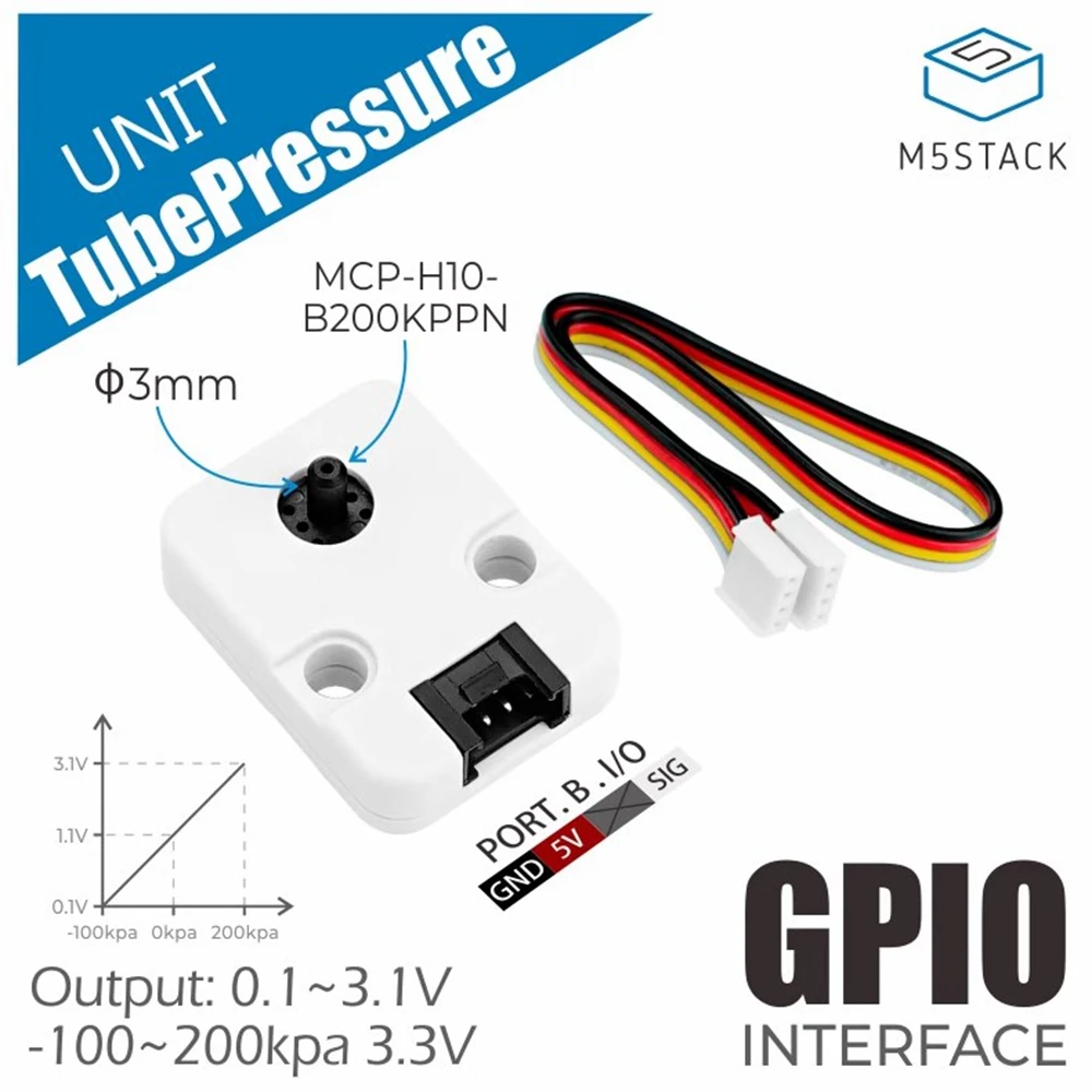 M5Stack Positive and negative pressure gauge module Air pressure sensor Programmable development of gas pressure detection