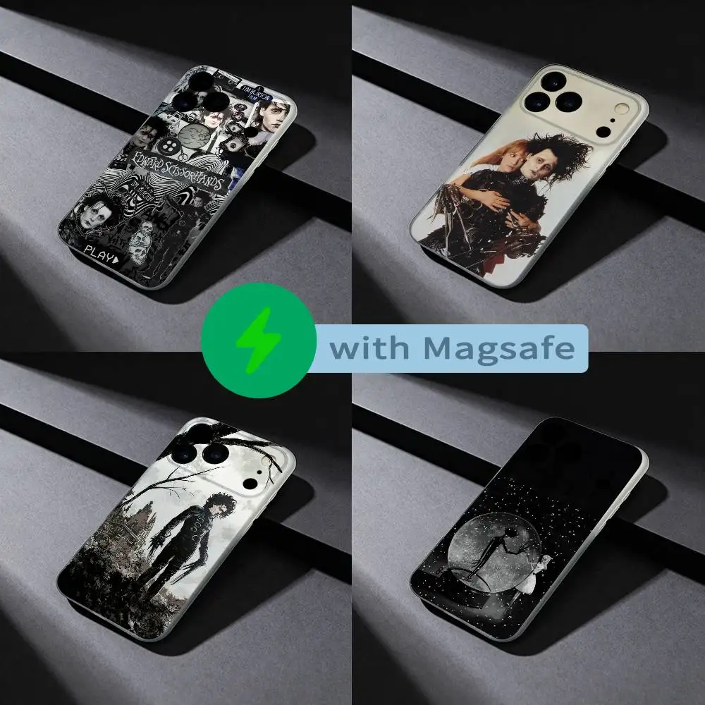 

E-Edward Scissorhands Phone Case For iPhone 17,16,15,14,13,12,X,XS,Pro,Max,Plus,E,Air,Mini with Magsafe Magnetic Slim Frosted