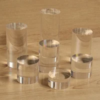 Clear Acrylic Column Sheet Stamping Block for Jewelry Packaging & Display Cosmetics  Stand Photography Props Rings Holder Riser 5