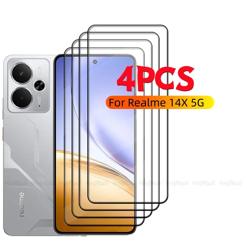 

1/2/3/4PCS For Realme 14 5G Glass OPPO Realme 14 5G Tempered Glass 9H Protective Full Cover Glue Screen Protector Realme 14 5G