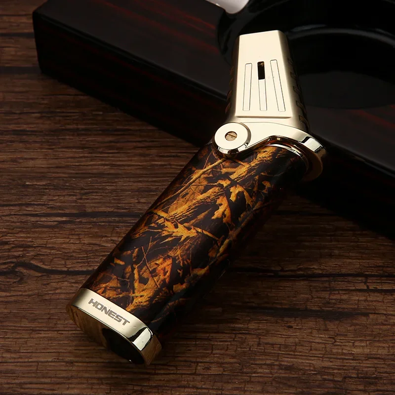 HONEST 3 Flame Jet Butane Lighter, Men's Cigar Lighter, Baking BBQ Camping Lighter, Cigarette Accessories, Gifts