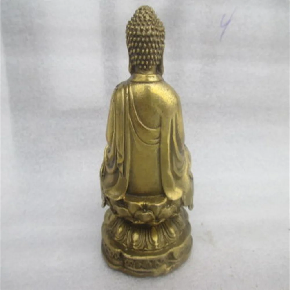 Bronze Buddha ornaments, brass micro carving, bronze statue of Tathagata Buddha, antique bronze ware, old bronze Buddha