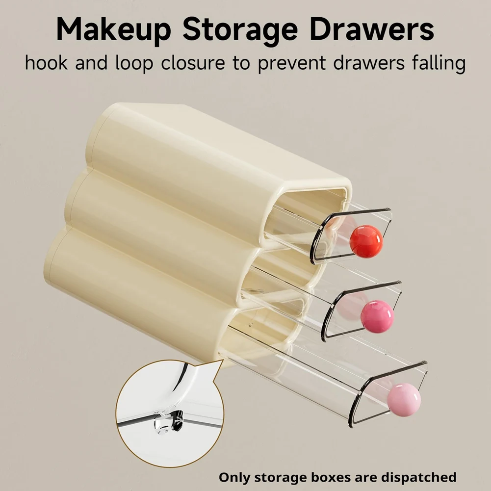 ABLN-boîte de rangement à tiroirs à trois couches, coiffeuse compacte, boîte de rangement de cosmétiques de Style tiroir, peut stocker une étagère à cosmétiques