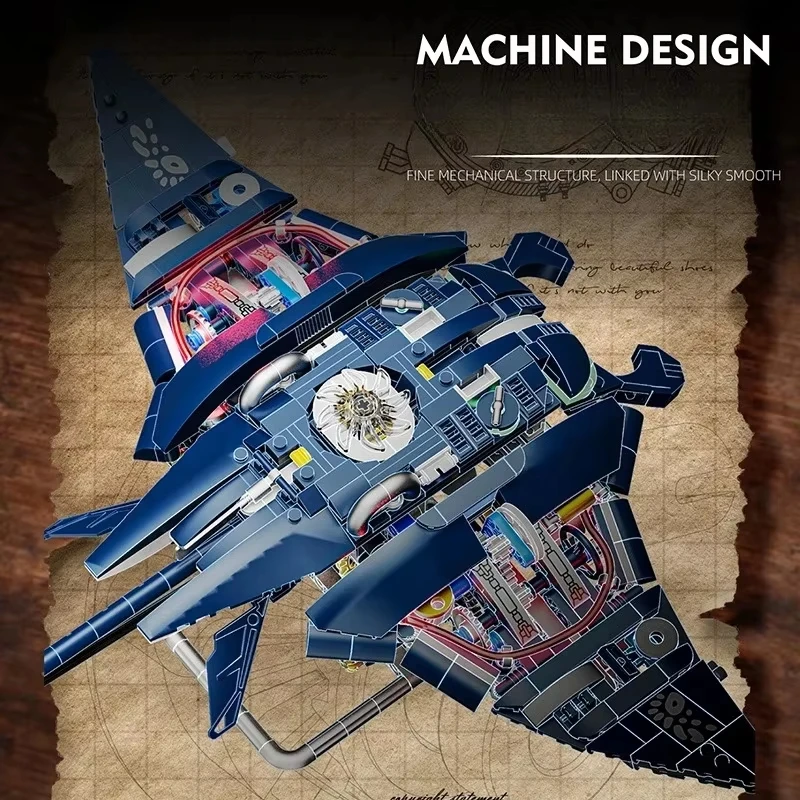 Nuevo Set de Bloques de Construcción de Manta Rayo Mecánica, Animal Marino de la Familia Mobulidae, Modelo Creativo para Armar, Juguete de Regalo para Niños