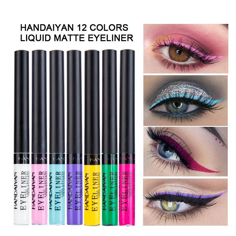 New Waterproof Long-lasting Non-smudding Eyeliner 42 Colors Optional Matte Color Eyeshadow Liquid Eyeliner Makeup Supplies