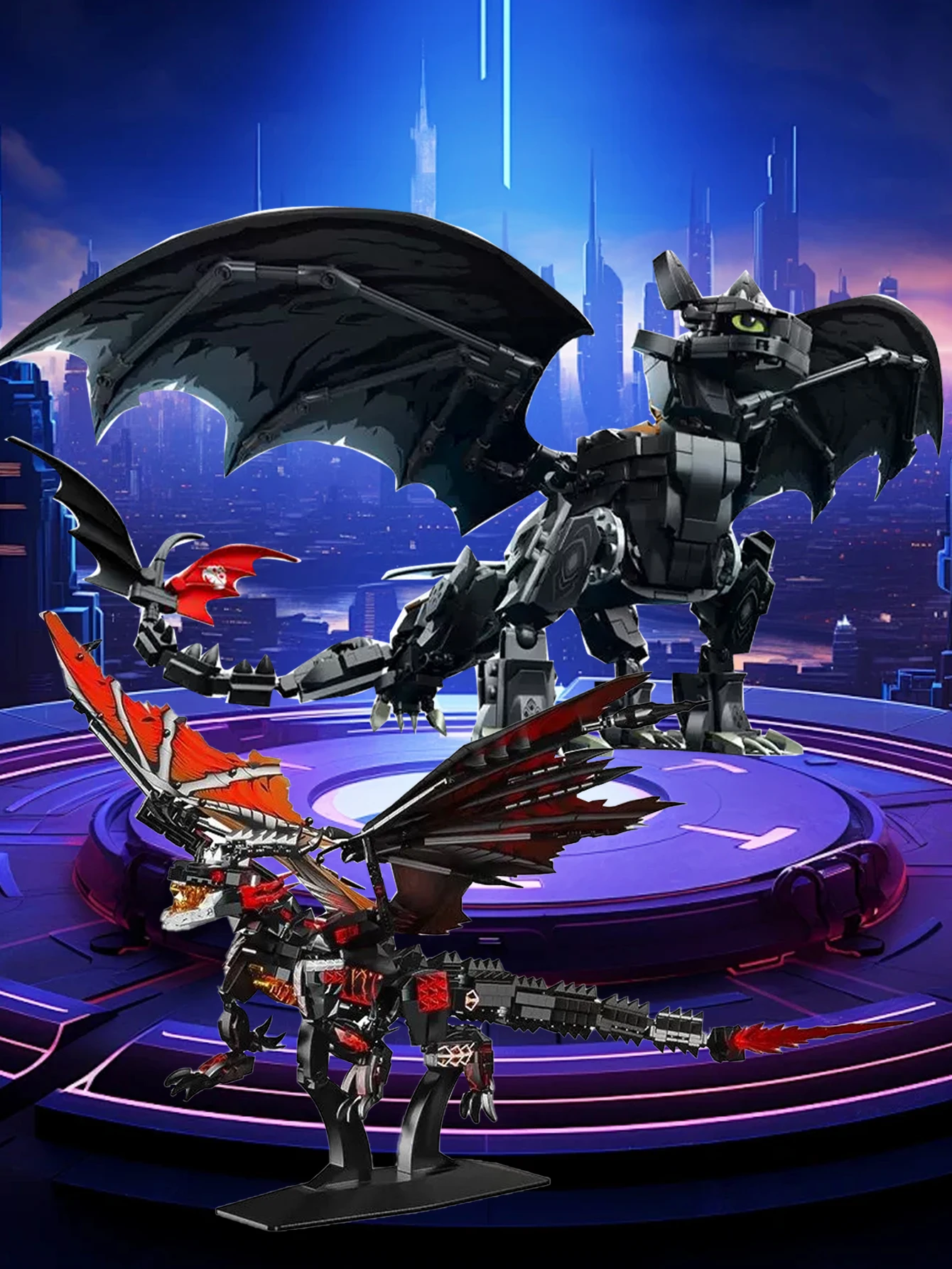 Bilibili le go Ronglegao Fire Dragon Modello Building Block Toy Regalo creativo Regalo ideale per ragazzi