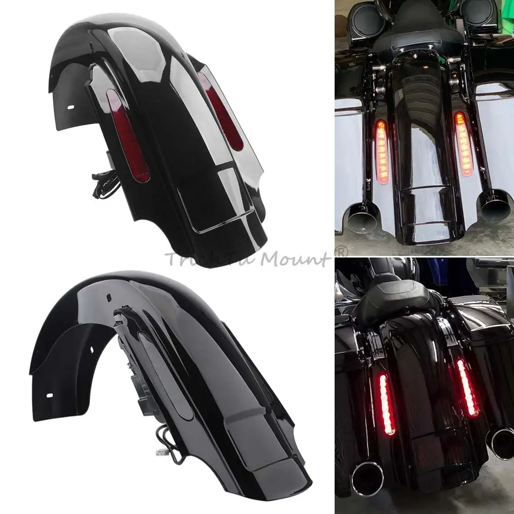 Mudguard Extended Rear Fender With Integrated Taillight For Harley Touring Road King Electra Street Glide FLHTC FLHR 1993-2008