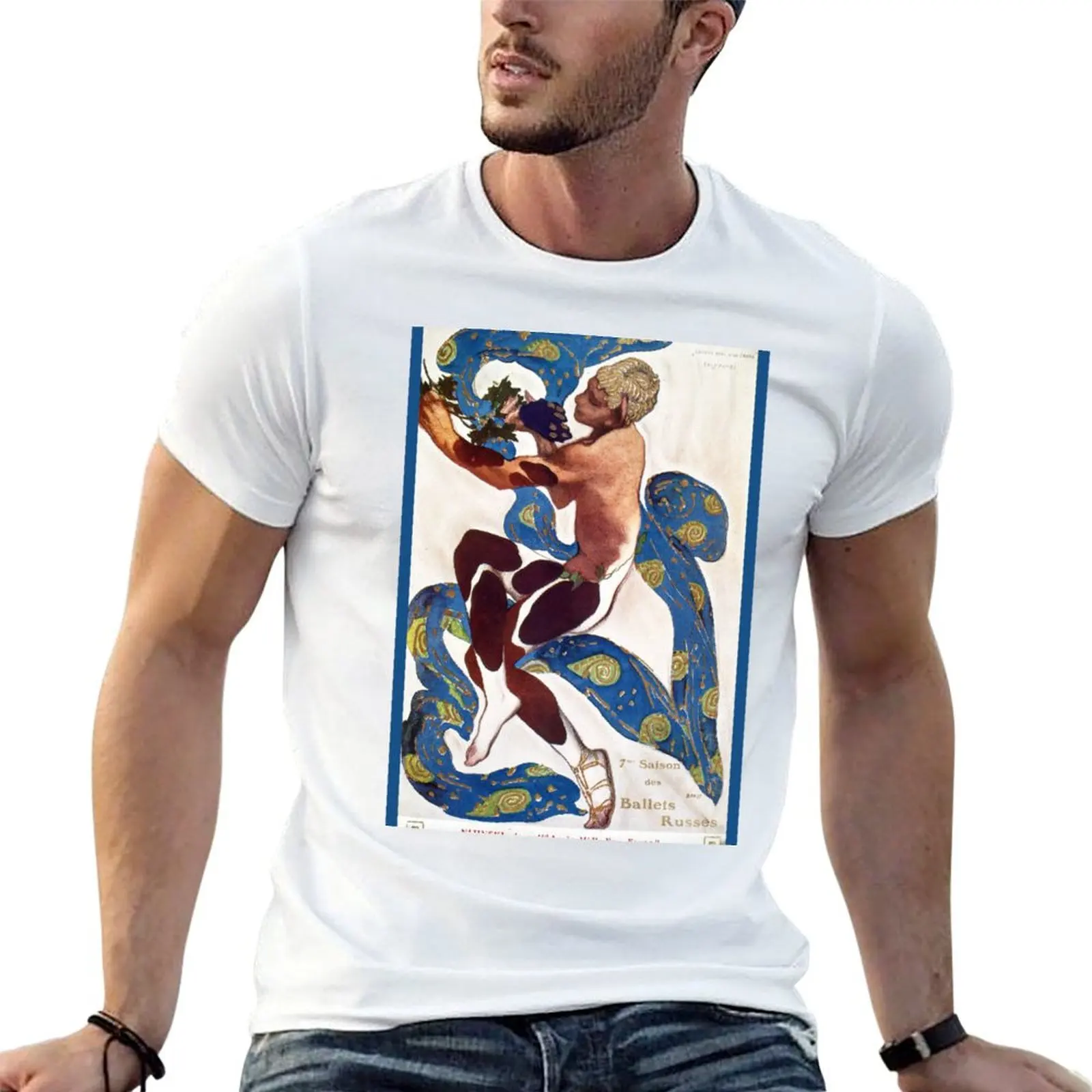 Leon Bakst. Watercolor for Nijinski's Ballet L'aprés-midi d'un Faune T-Shirt cotton t shirt man anime