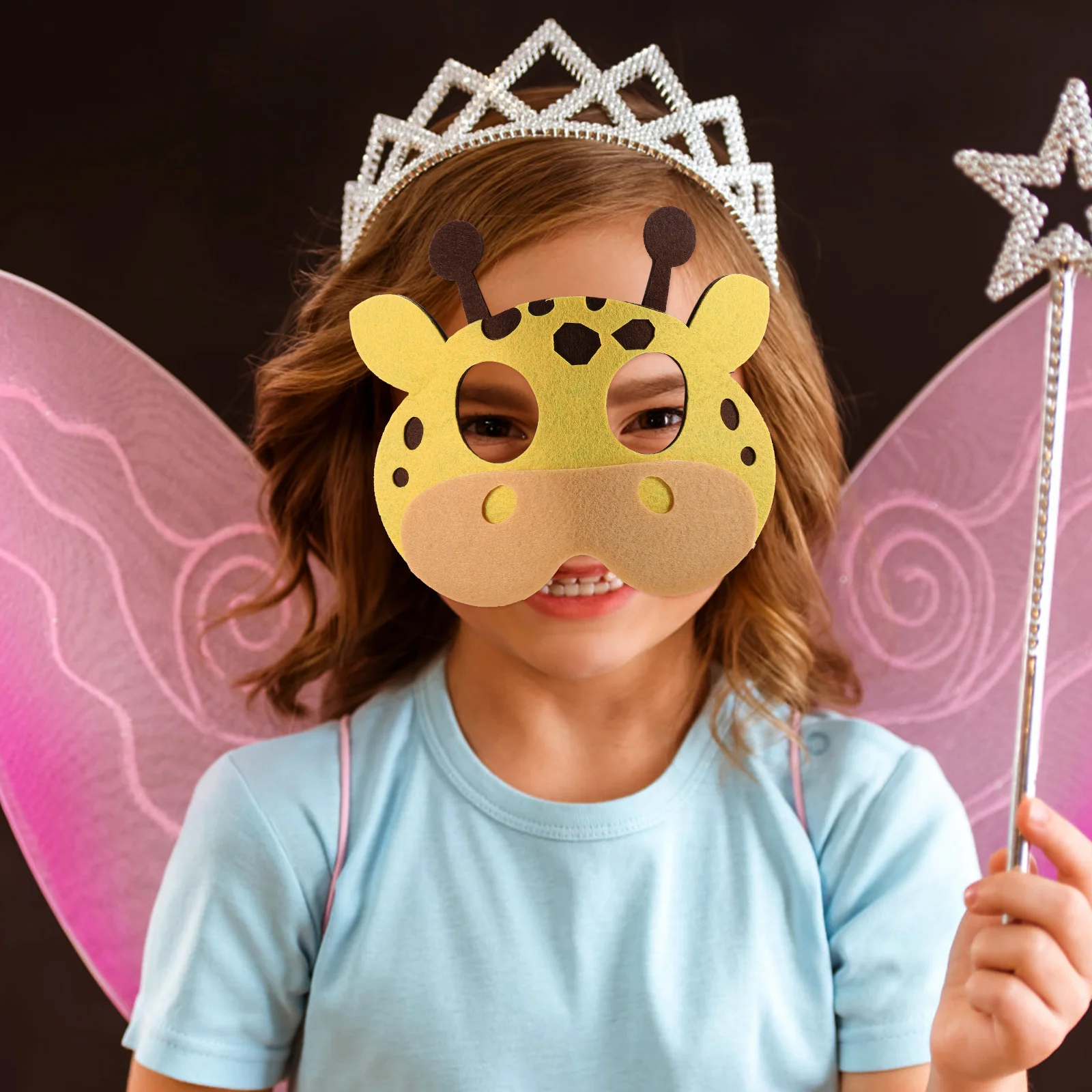 

12pcs Face Kids Felt Lightweight Reusable Party Cosplay Mask For Halloween Festival Carnival Decorative Animal Masks Costume