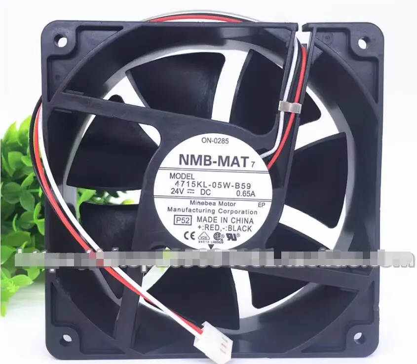 

NMB 4715KL-05W-B59 P52 DC 24V 0.65A 120x120x38mm 3-Wire Server Cooling Fan