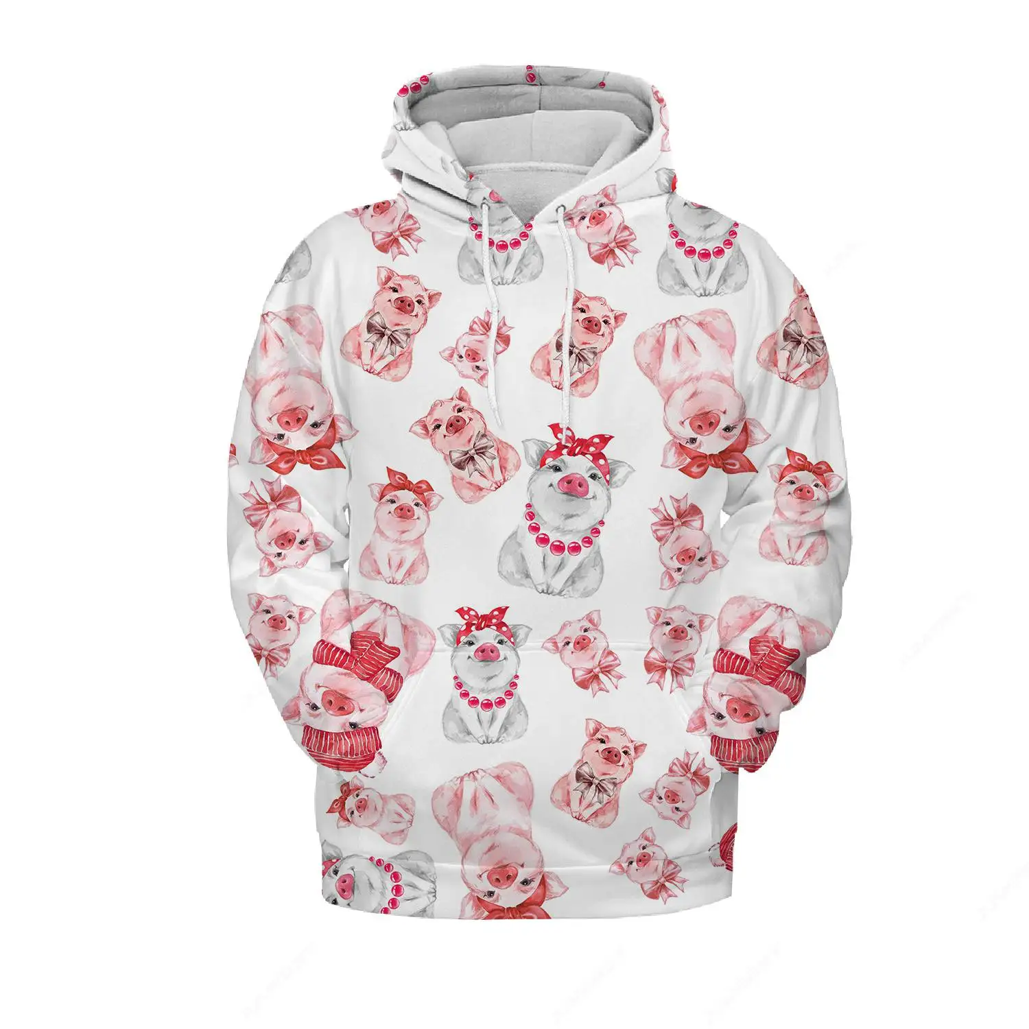 Imagem -05 - Jumeast 3d Impresso Rosa dos Desenhos Animados Porco Mulheres Hoodies Manga Fairycore Floral Animal com Capuz Moletons Cutecore Lolita Y2k Roupas