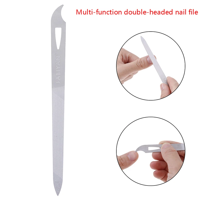 1 Pcs Stainless Steel Nail File Double Sides Thick Nails Pedicure Manicure Tools