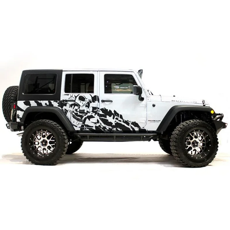 

Decal Factory Crafts "NIGHTMARE" Side Graphics Kit Stickers 3M Vinyl Decal Wrap Fits Wrangler 2007-2016 skull