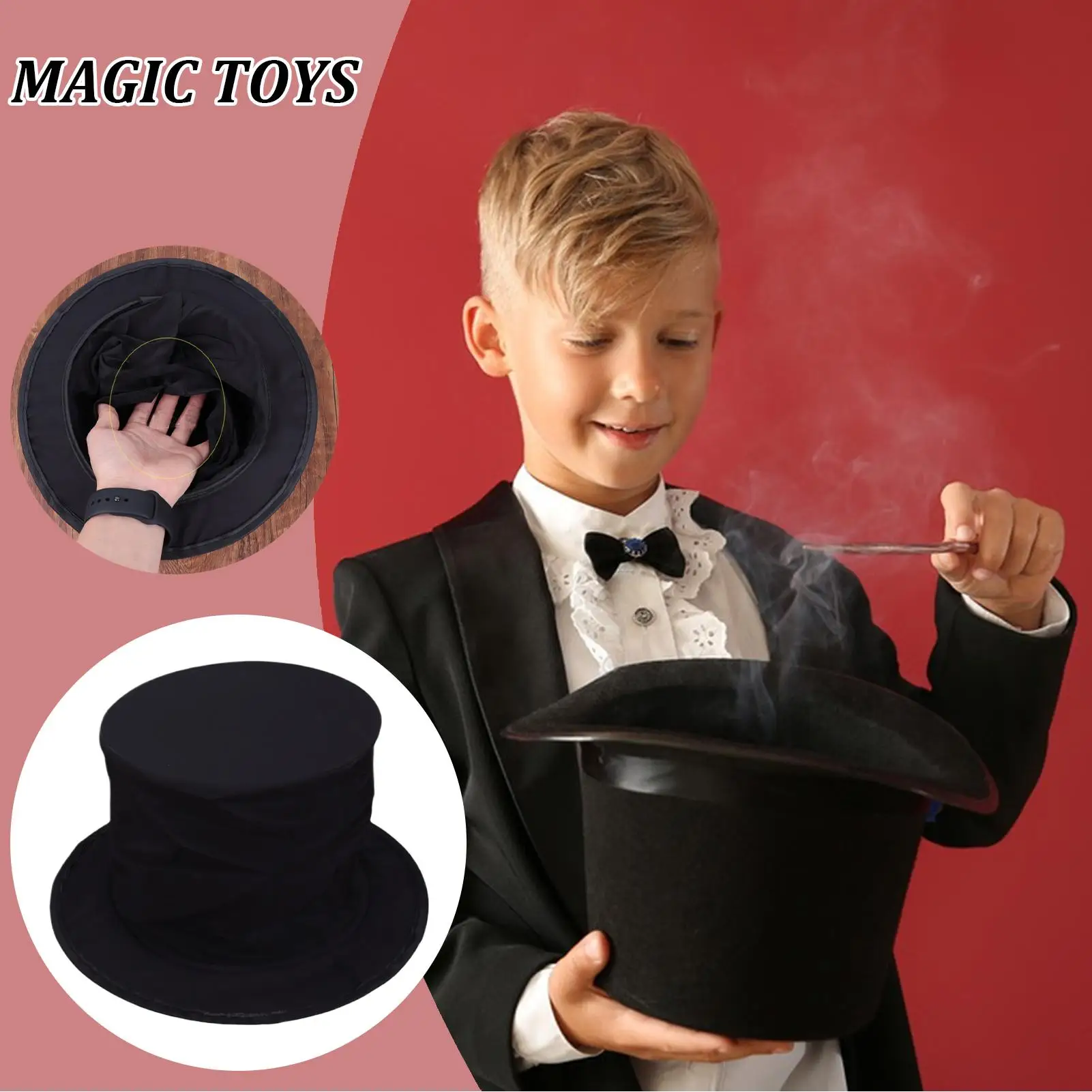 

Magician Top Hat Compact Foldable Cosplay Headgear Magician Fancy Style Top Hat For Men Women Girls Youth Teens Halloween Themed
