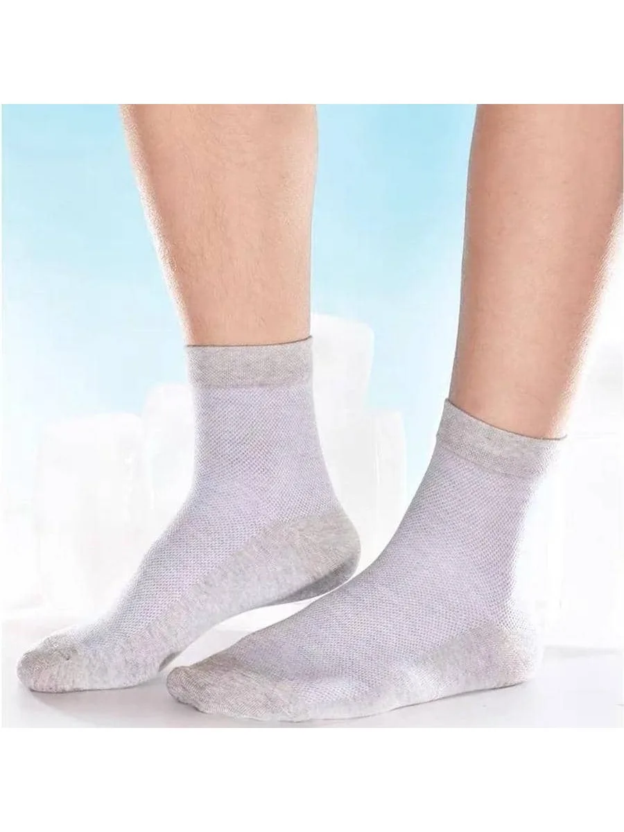 5 pairs of mid length socks for men\'s sports socks, black business long socks, sweat absorbing and odor resistant cotton socks,