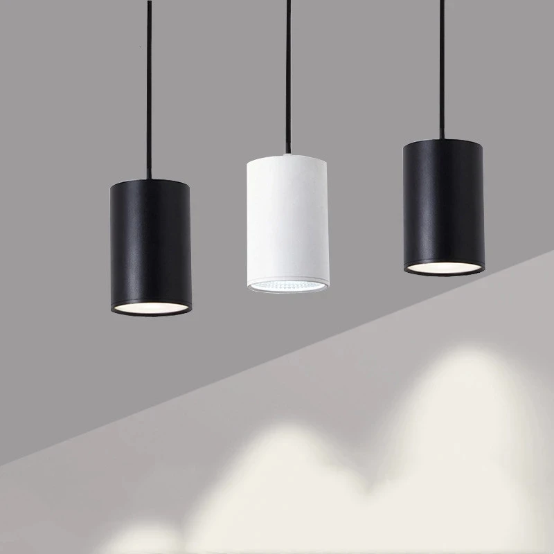 Surface Mounted Downlight Restaurant Aisle Office Hoisting Spotlight Modern Long Tube Cylindrical Chandeliers & Pendant Lights