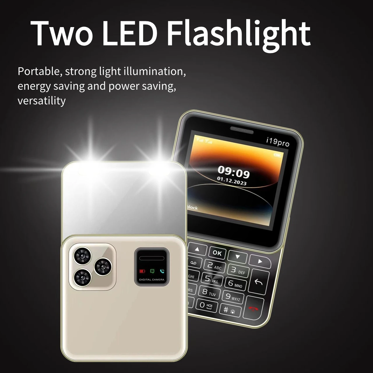 New Rotatable Cute Mini Slider Mobile Phone Push Button Dual SIM Two Torch Whatsapp Magic Voice Blacklist Square Small Ebook