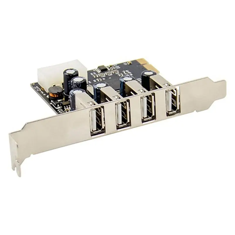 A53M-1Set PCI-E To 4 Ports USB 2.0 Converter Card MCS9990 Chipset Allows Hot-Swapping USB Riser Card PCB