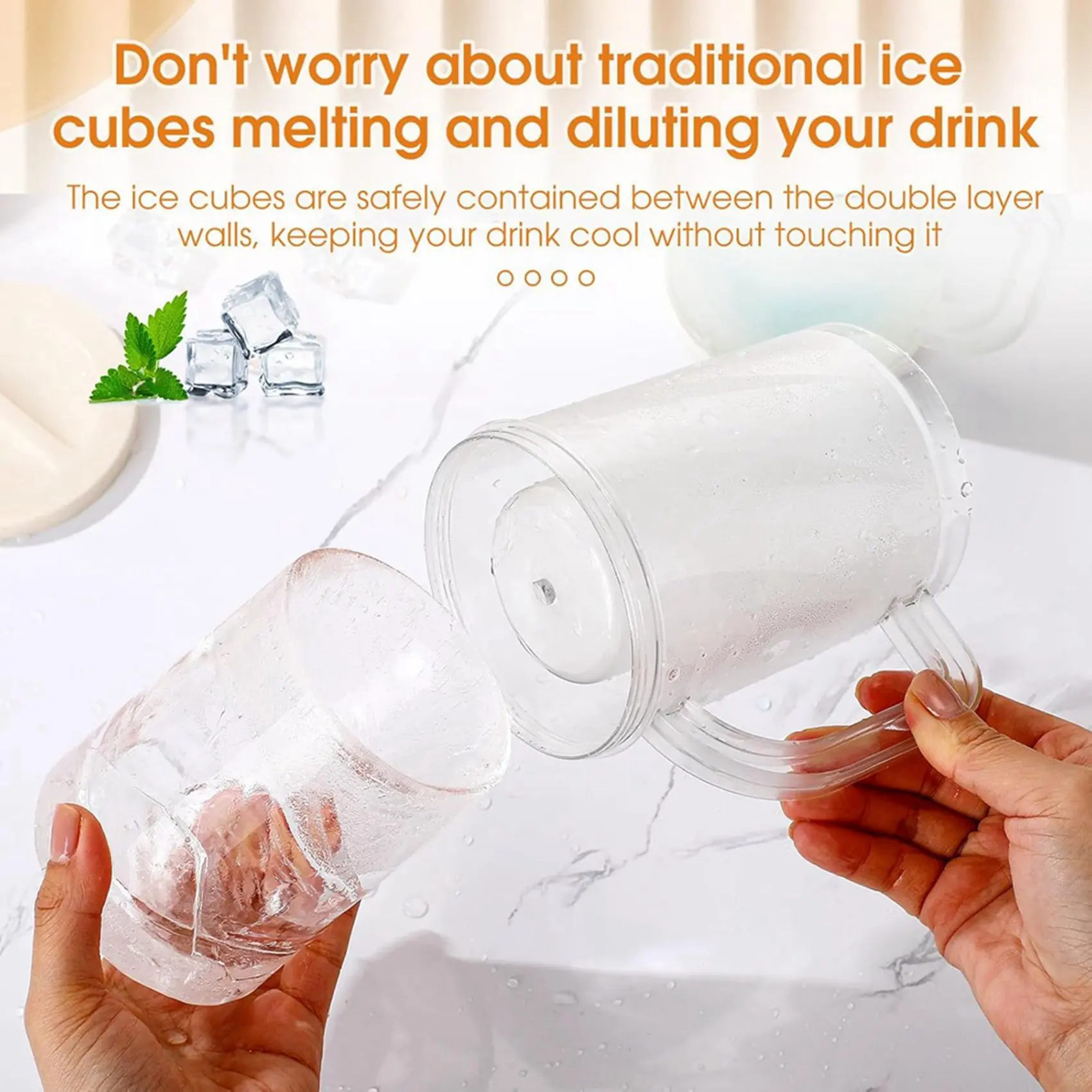 

【ALLOWANCE】8 Pcs Frozen Beer Mugs For Freezer Double Wall Gel Frosty Freezer Mugs Beer Ice Mugs For Freezer Drinking Freezer Cup