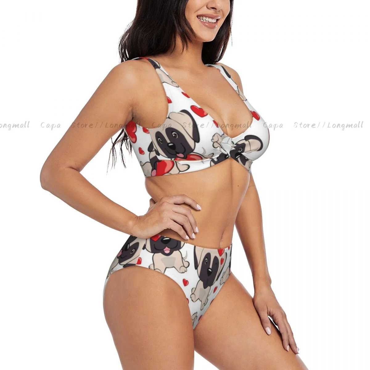 

Sexy Bikini Women Swimwear Dogs With Red Hearts Female Swimsuit Swimming Bathing Swim Suit Summer Beachwear