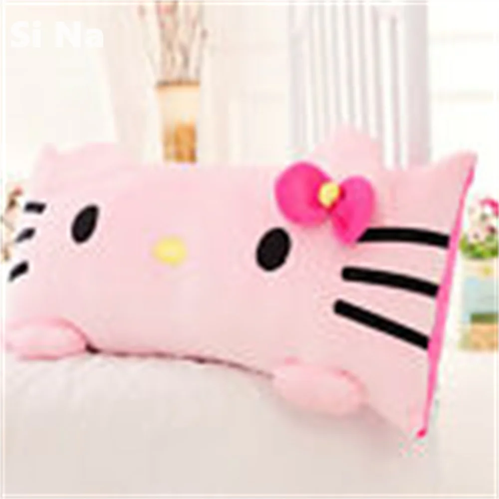 Kawaii Hello Kitty lungo grande rosa peluche cuscino morbido Comfort peluche cuscino con nucleo per camera da letto casa Decro regalo di compleanno