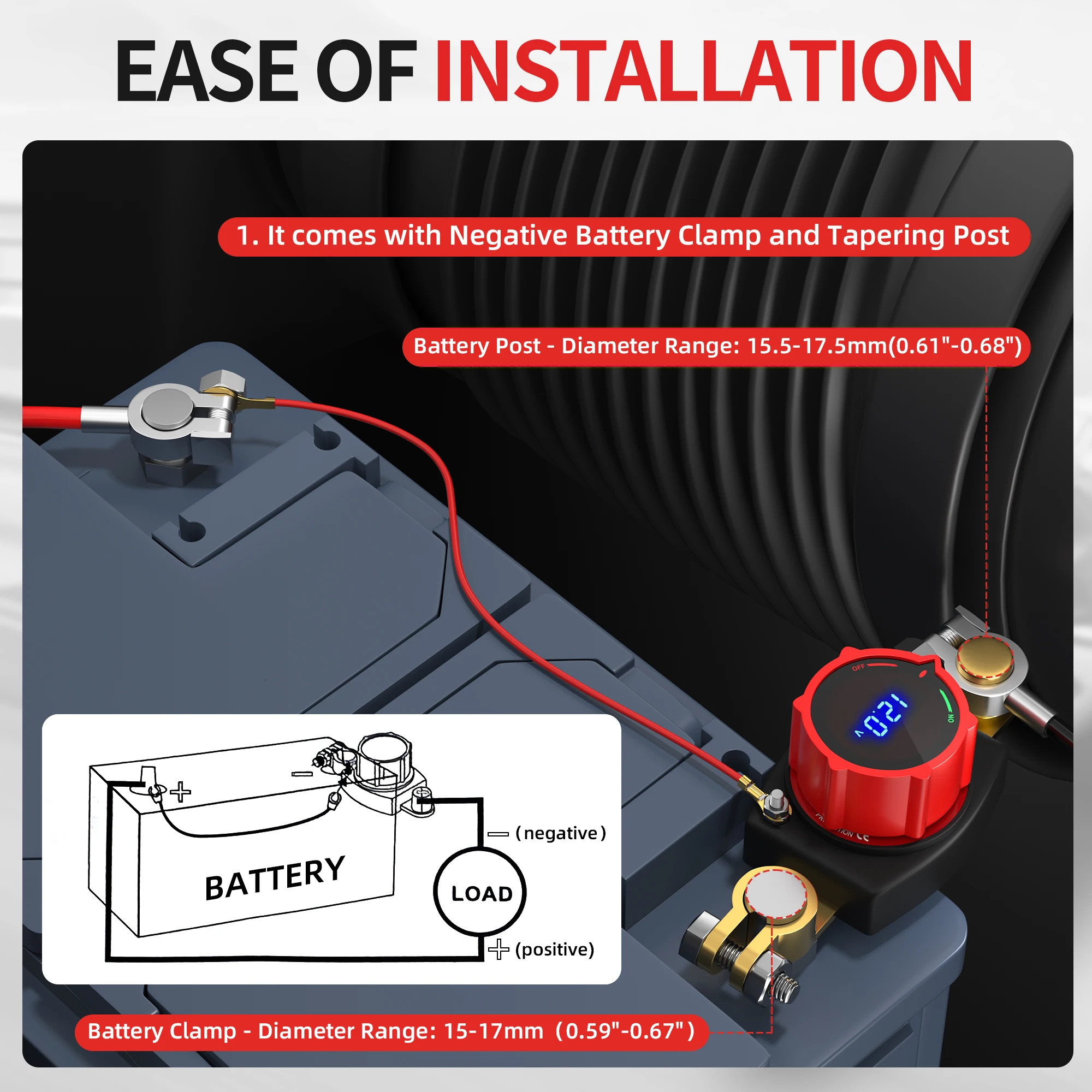 الجانب آخر مفتاح فصل البطارية 12 فولت-48 فولت مع شاشة Led الفولتميتر تيار مستمر 5-60 فولت بطارية قتل التبديل قطع البطارية التبديل #3