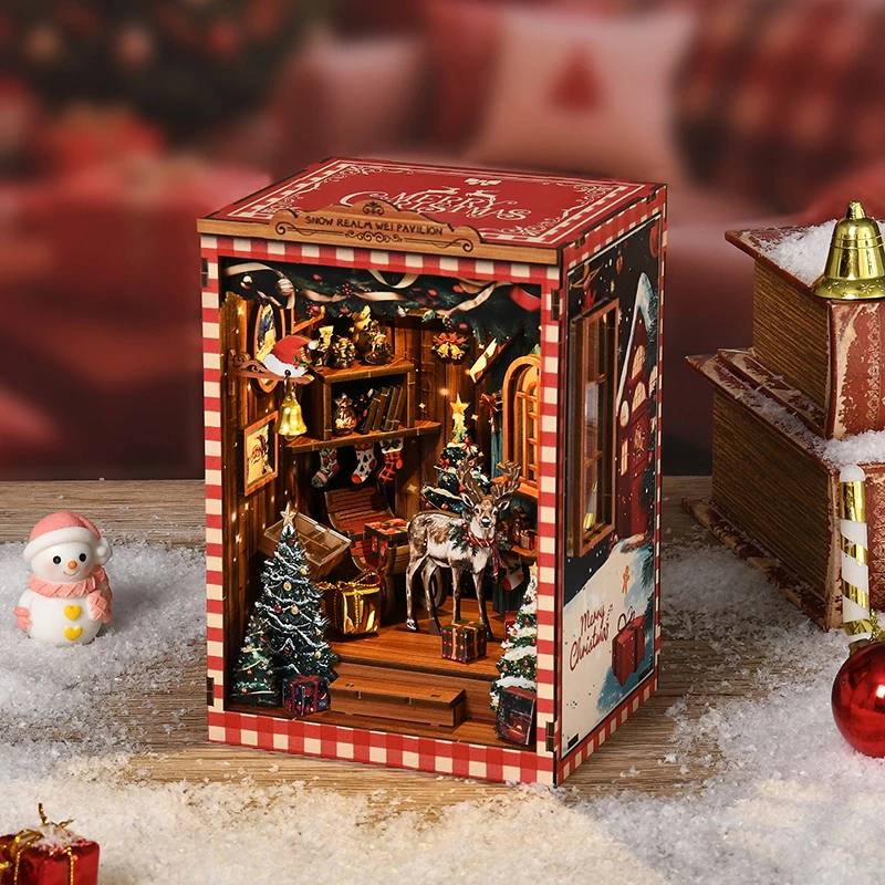 DIY Wooden Dollhouse Miniature Doll House Kits 3D Puzzle Creative Room With LED Lights Home Desk Decoration For Christmas Gift