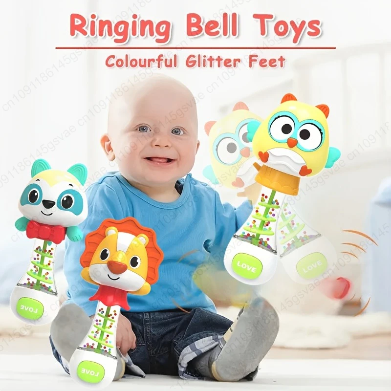 Sonajeros para bebé, coctelera sensorial de mano, juguetes para la dentición para bebés, juguetes sensoriales de animales para 0 a 12 meses, juguetes para recién nacidos, regalos