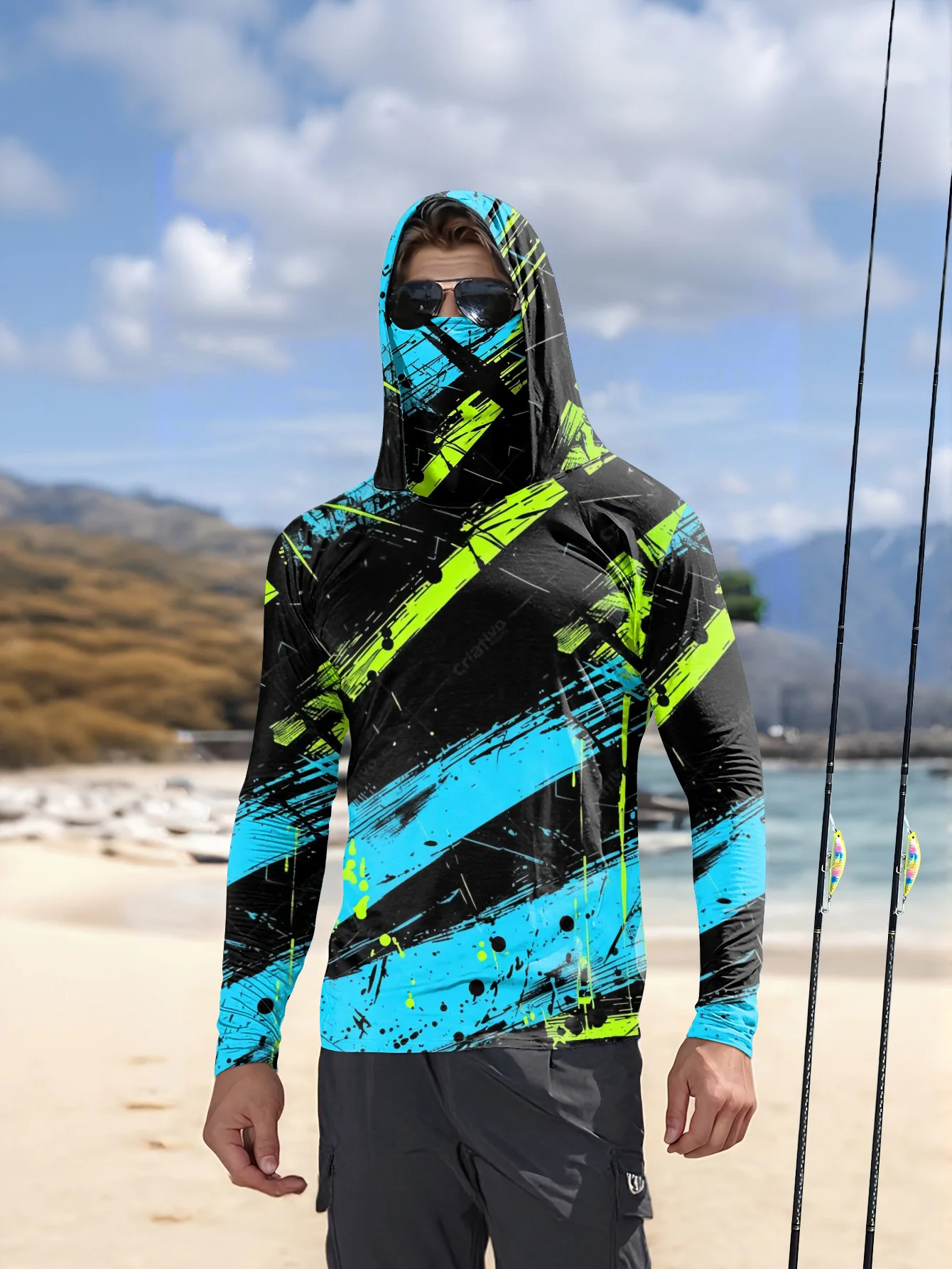 Rash Guard Long Sleeve - Sudadera con capucha para pesca para