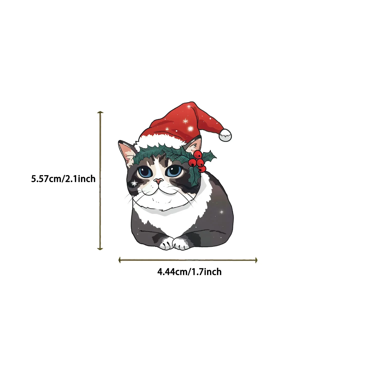 Imagem -06 - Christmas Cat Stickers For Kids Scrapbooking Laptop Telefone Cartão de Crédito Diário Decoração Bonito Amor 50 Pcs