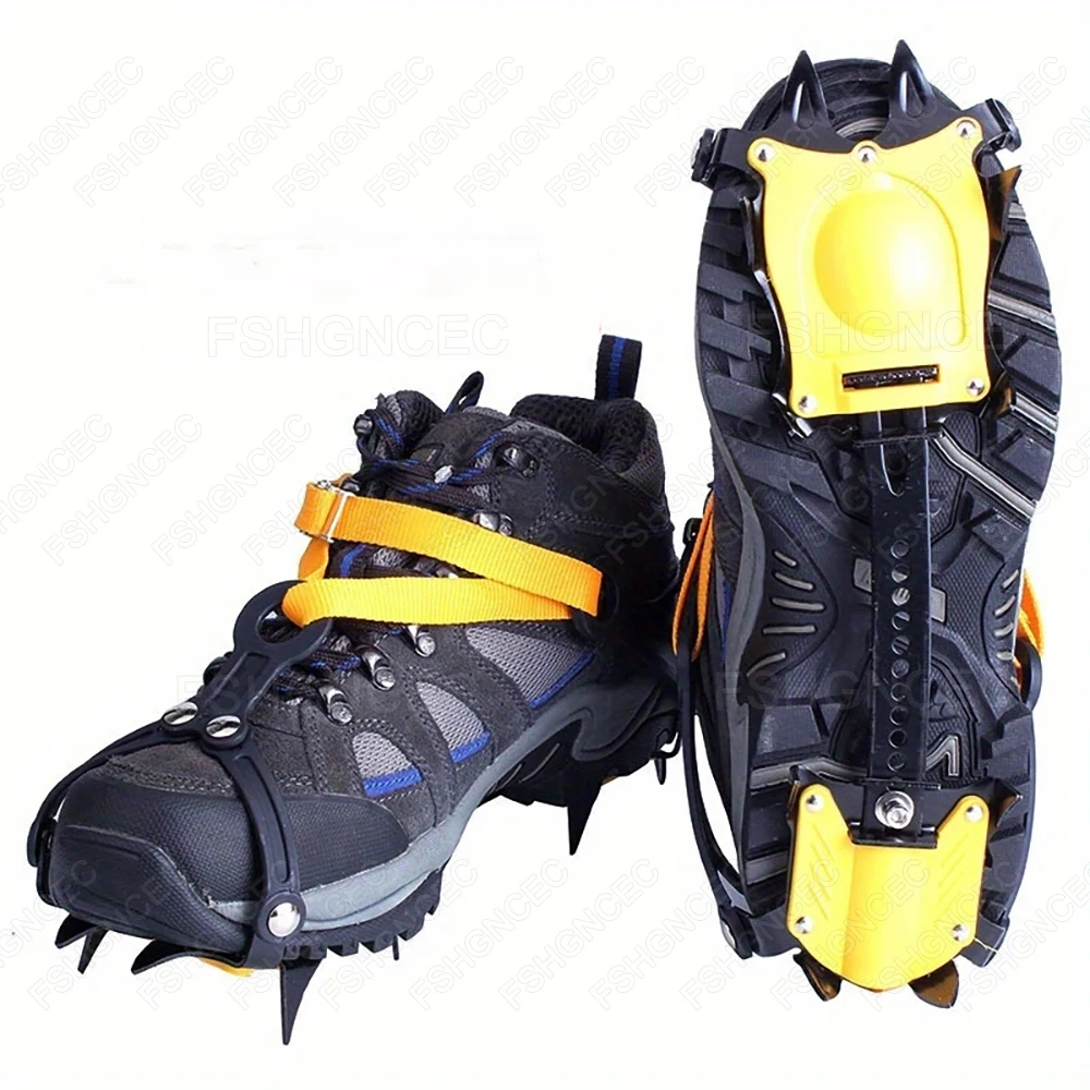 Professional Snow Crampons Anti-Slip Ice Cleats Grips for Shoes Outdoor Winter Hiking Climbing Non slip 10 Teeth Shoe Spikes