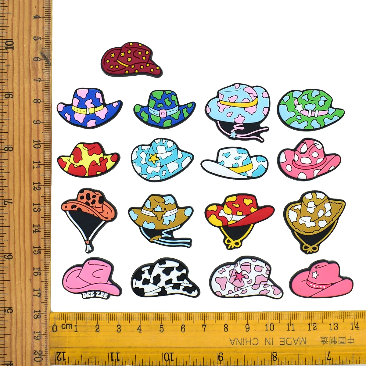 Cow Print Cowboy Hat Hole Shoe Charms PVC Clog Buckles, Western Cowgirl Pattern Hat DIY Sandal Girls Trendy Decor Gift