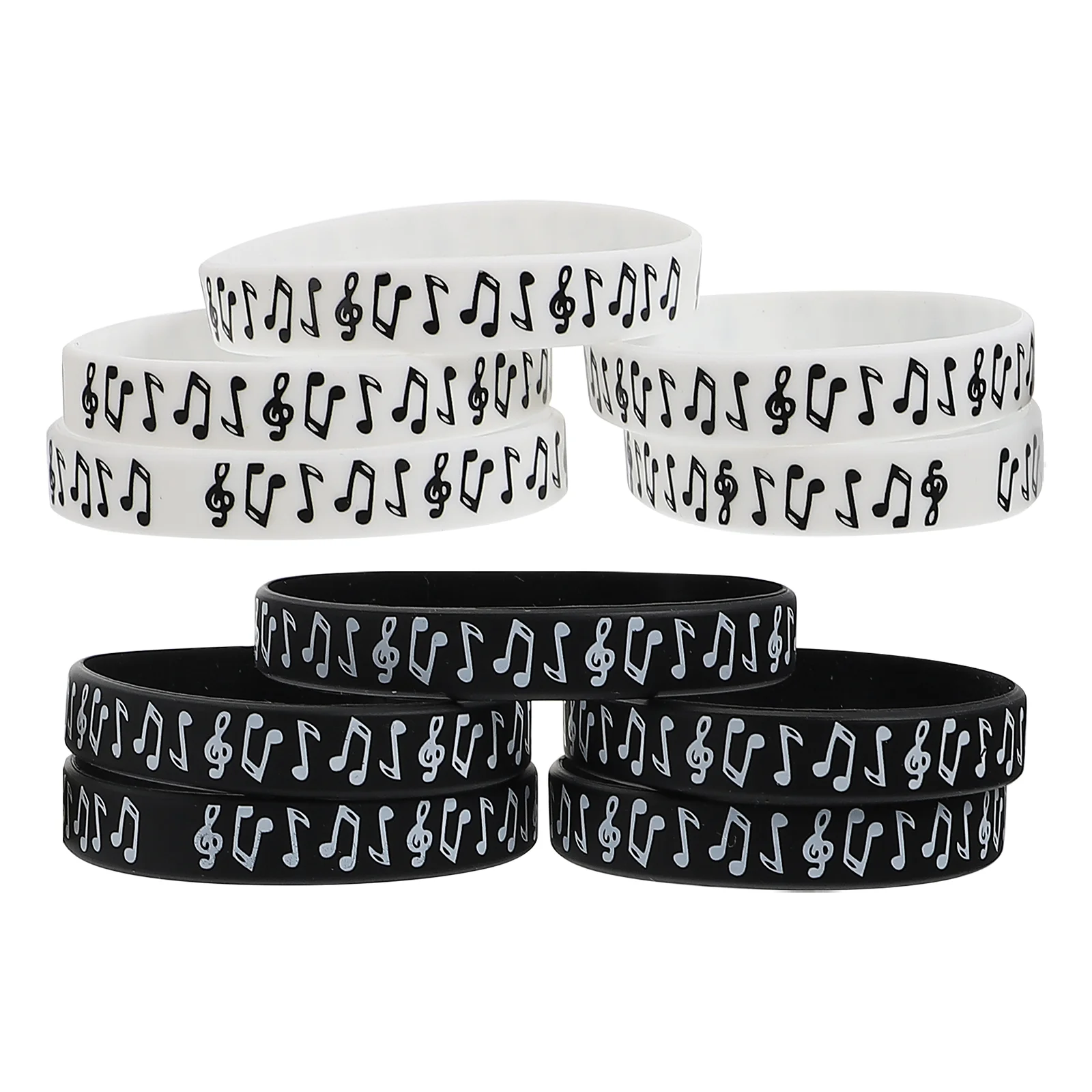 

10 Pcs Music Note Silicone Hand Wrist Bands Festival Bracelet Gift Wristband for Concert Silica Gel Party Miss