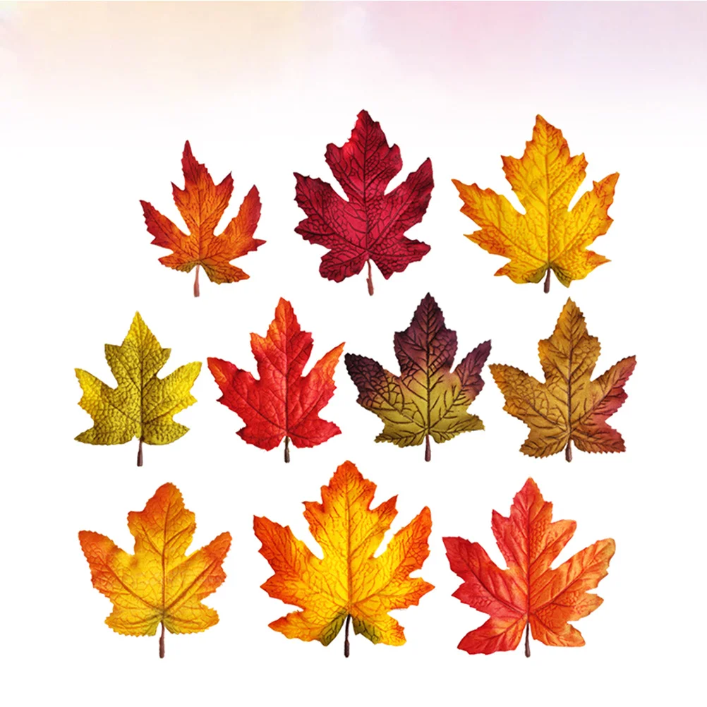 

40Pcs Artificial Maple Leaf Exquisite Color Autumn Leaves Home Decoration Halloween Party Supplies Artificial Maple Leaf