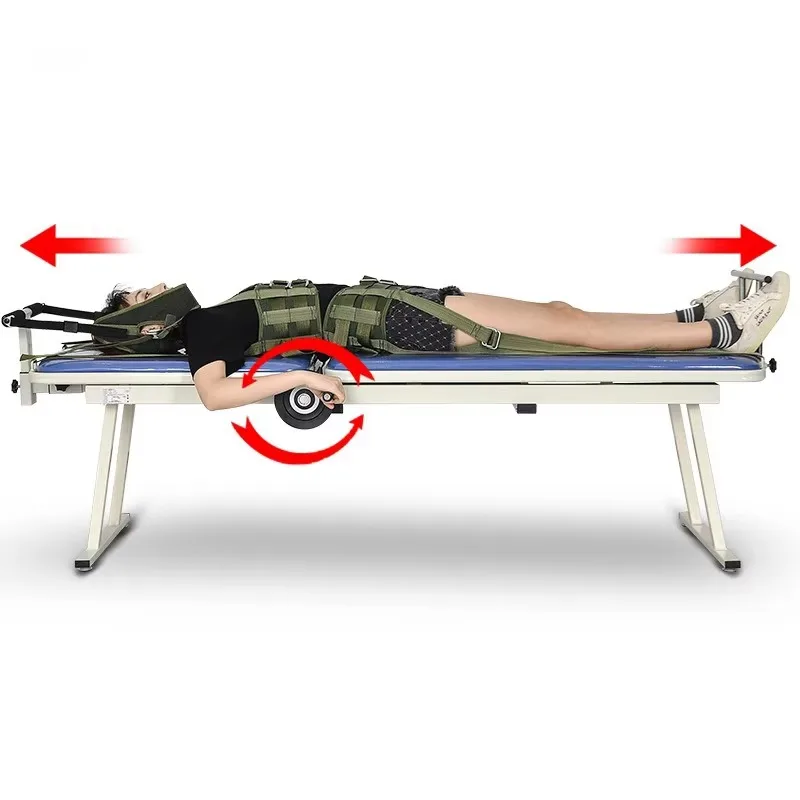 Multifunctional steel physiotherapy traction bed comfortable support full body intermittent lumbar cervical spine hospital