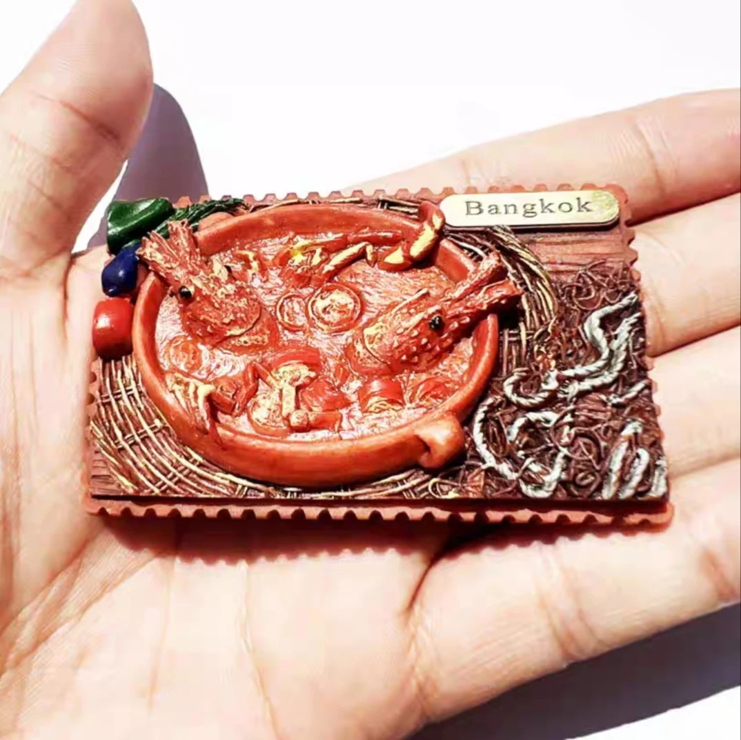 Asia Thailand Tourist Souvenir Fridge Magnets Decoration Articles Handicraft Magnetic Refrigerator Collection Gift