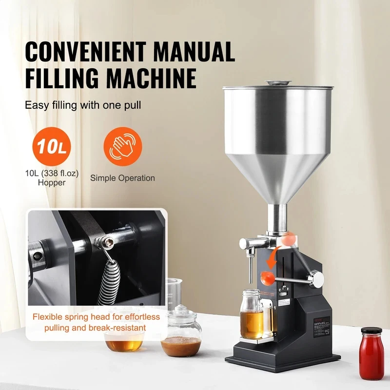 2026 hot sale SucceBuy A03 5-50ml/5-100ml Manual Liquid Filling hine Paste Bottle Filler Adjustable with Hopper for Juice Sha