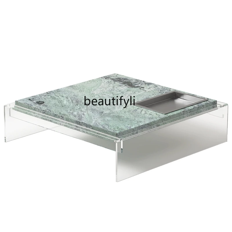 

Pure Natural Marble Floating Coffee Table Living Room Minimalist Modern Designer Creative Coffee Table